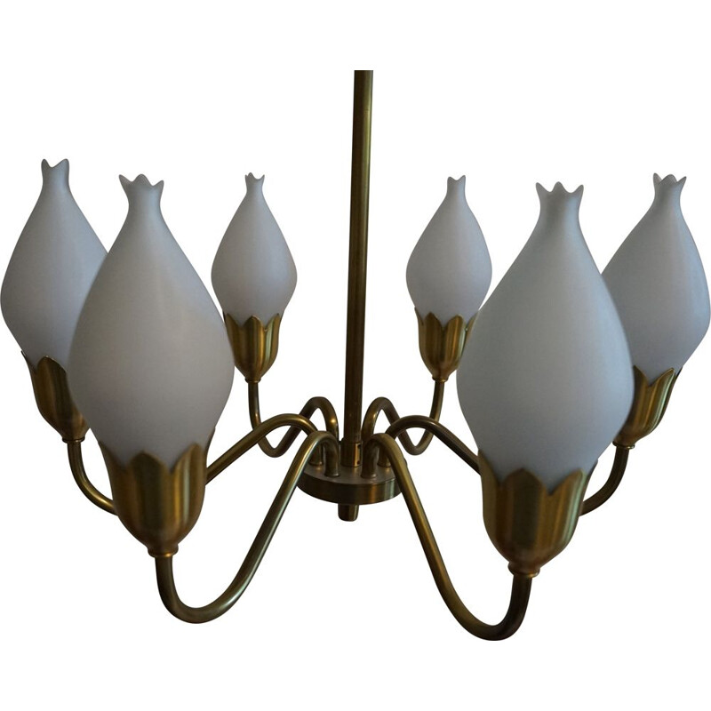 Vintage ceiling lamp Fog & Mørup tulip 1950s