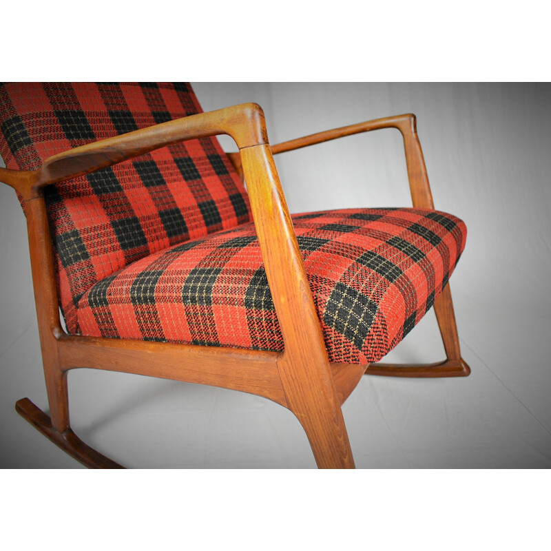 Mid Century  Beechwood Rocking Chair Scandinavian 1960s
