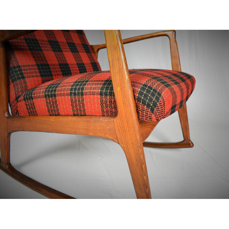 Mid Century  Beechwood Rocking Chair Scandinavian 1960s