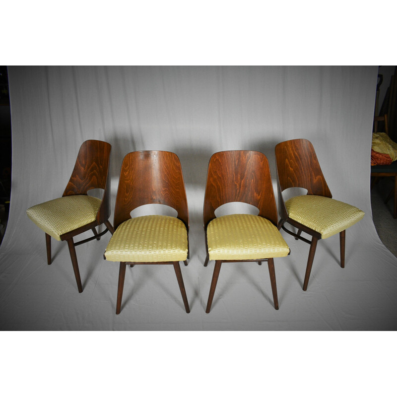 Set of 4 vintage Dining Chairs, Ton by Oswald Haerdtl Expo 58 1950s