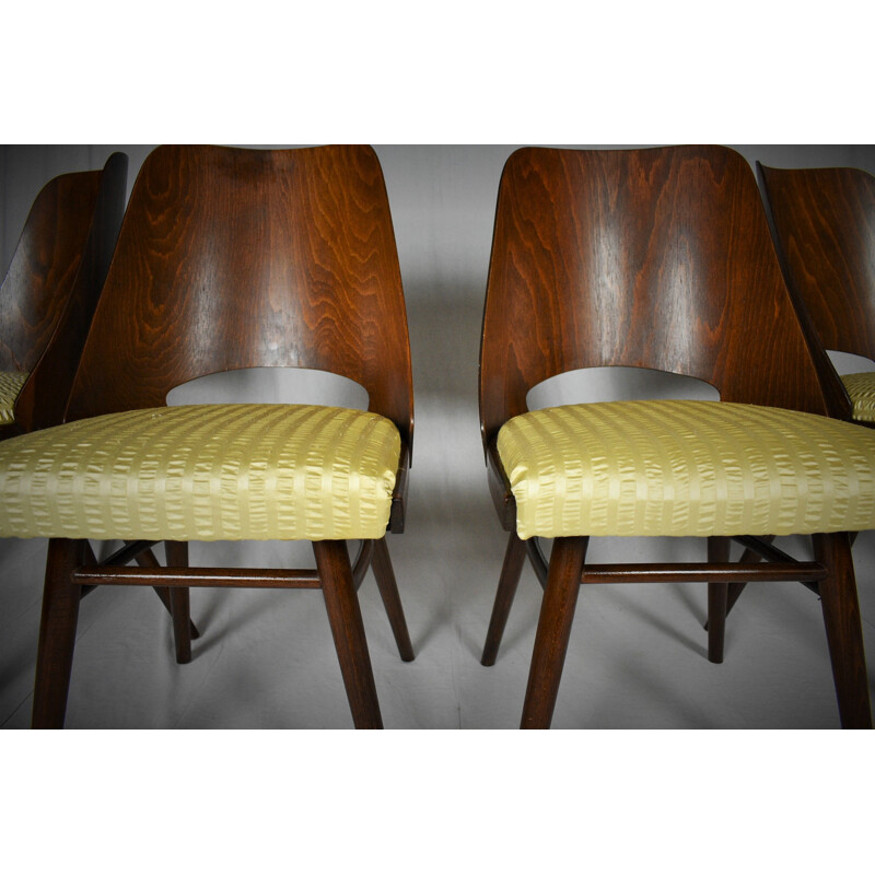 Set of 4 vintage Dining Chairs, Ton by Oswald Haerdtl Expo 58 1950s