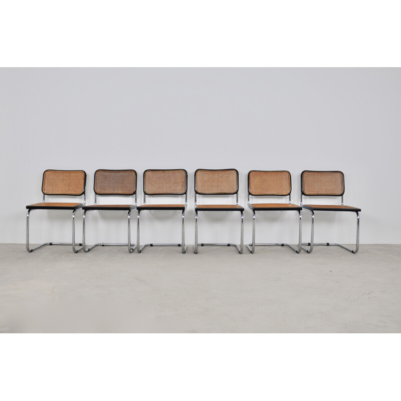 Set 6 vintage Dinning Style Chairs B32 By Marcel Breuer 1980s