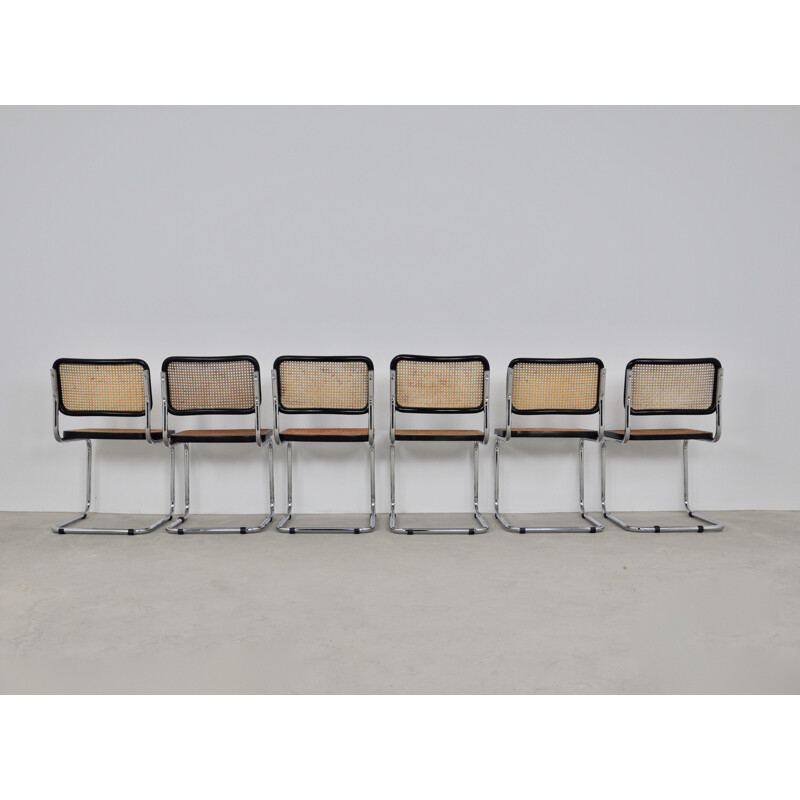 Lot de 6 chaises vintage B32 par Marcel Breuer 1980