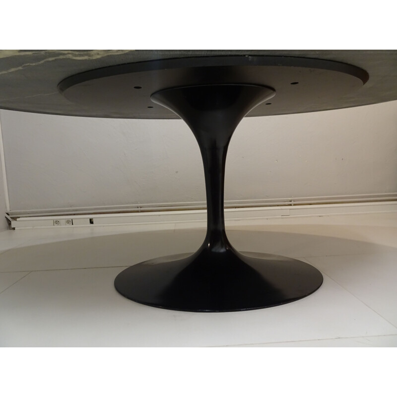 Vintage black marble table marquina by Eero Saarinen for Knoll 1990