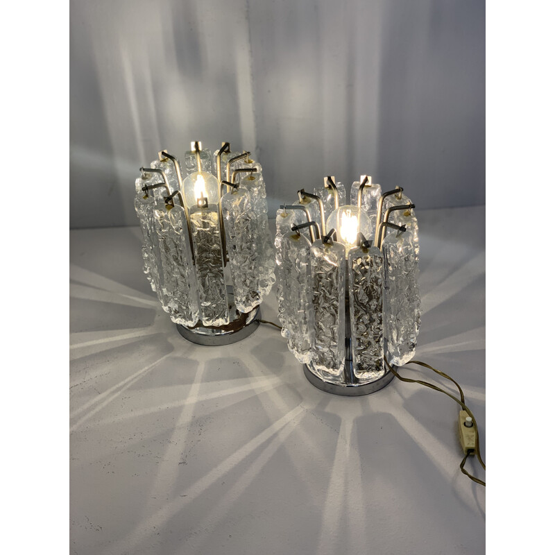 Pair of vintage venini table lamps, 1960