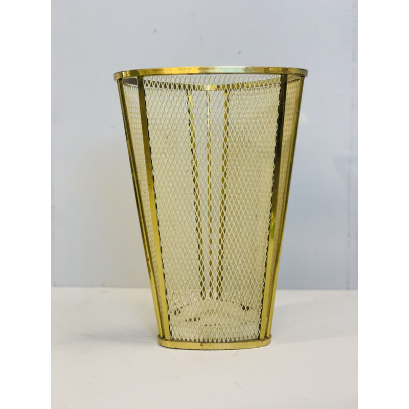 Vintage brass wastebasket, 1960