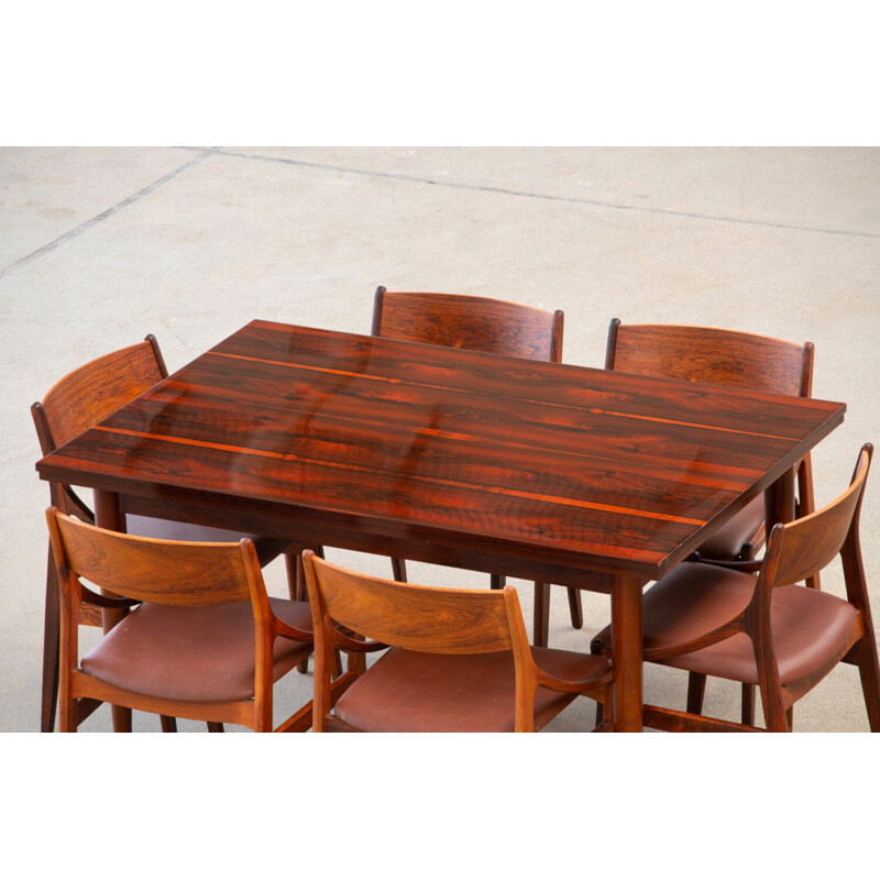 Vintage Scandinavian rosewood table with extensions