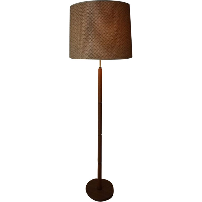 Vintage Teak floor lamp with lamp shade danish 1950