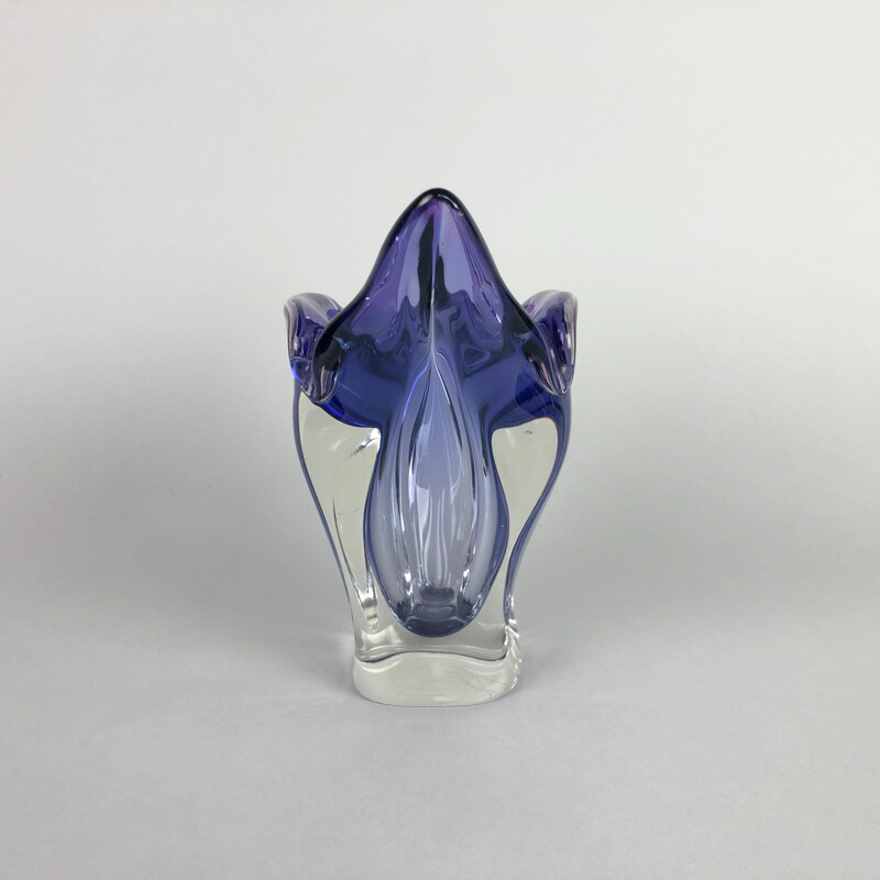 Vintage Vase by Josef Hospodka for Chribska Glassworks, Art Glass 1960s