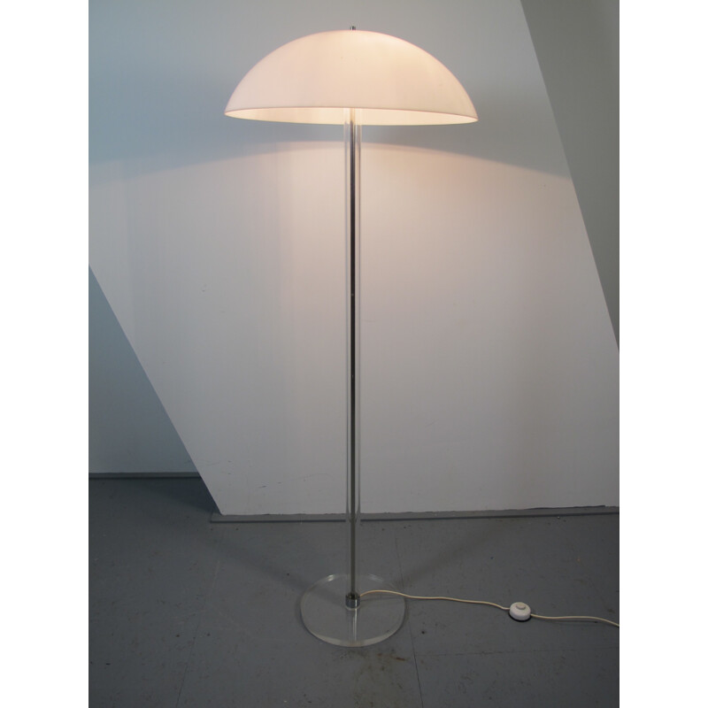 Pair of mid-century Harco Loor lucite floor lamps - 1980s