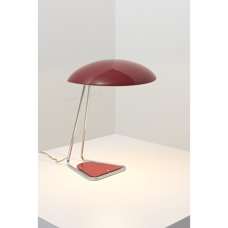 Lampe de bureau Vintage rouge de Kaiser Idell, Allemagne 1950