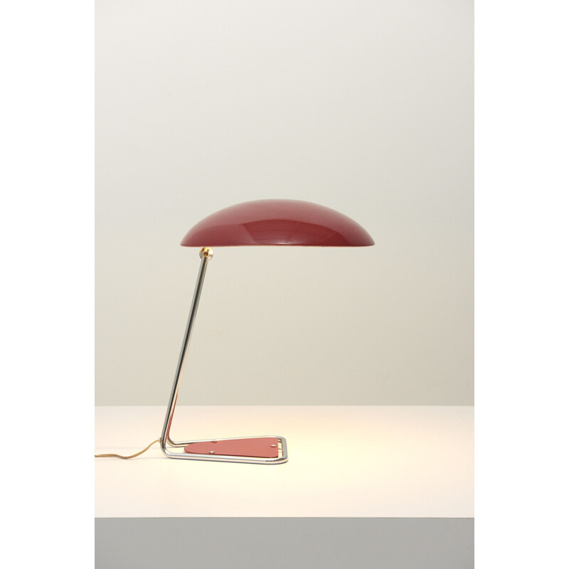 Lampe de bureau Vintage rouge de Kaiser Idell, Allemagne 1950