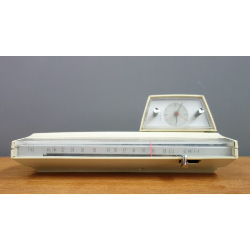 Radio-réveil vintage Philips White 1960