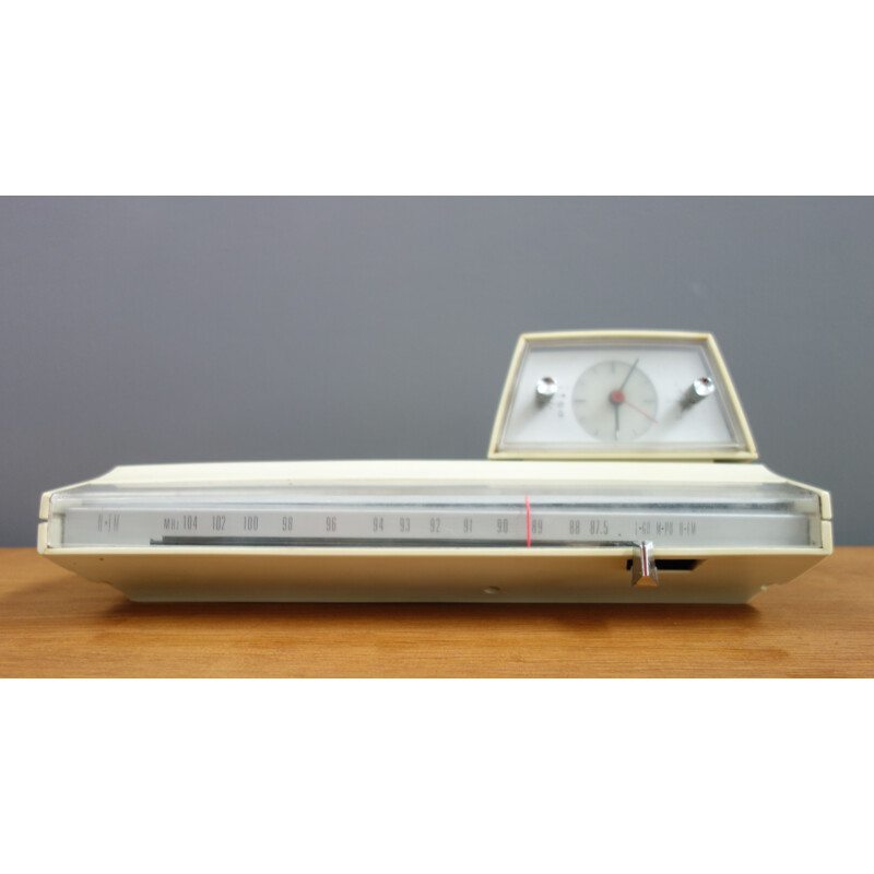 Vintage alarm clock radio Philips White 1960s