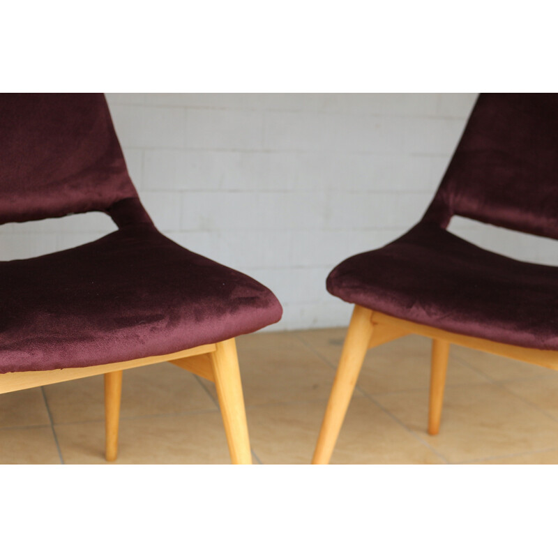 Set of 4 vintage dinning Gondola chairs, Hungary 1960