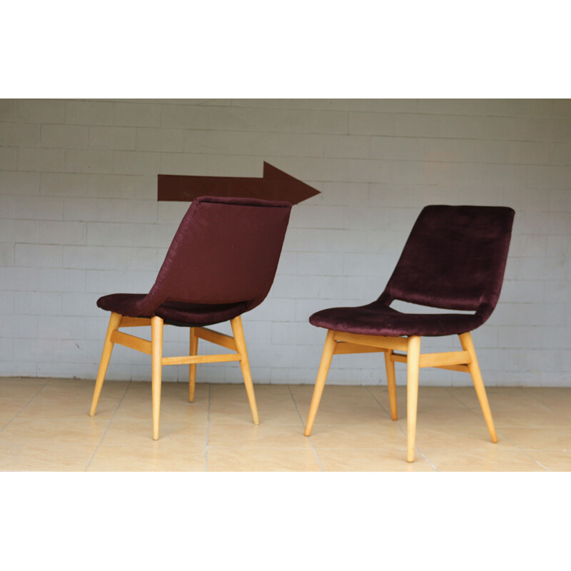 Set of 4 vintage dinning Gondola chairs, Hungary 1960