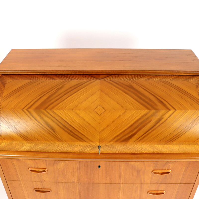 Vintage teak roller secretary, Egon Ostergaard 1960