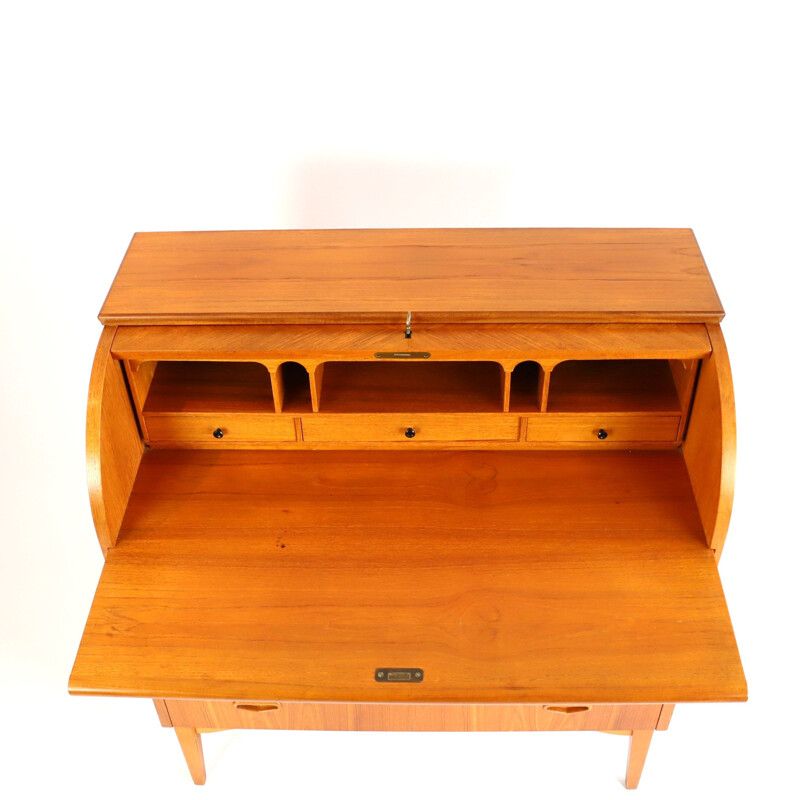 Vintage teak roller secretary, Egon Ostergaard 1960