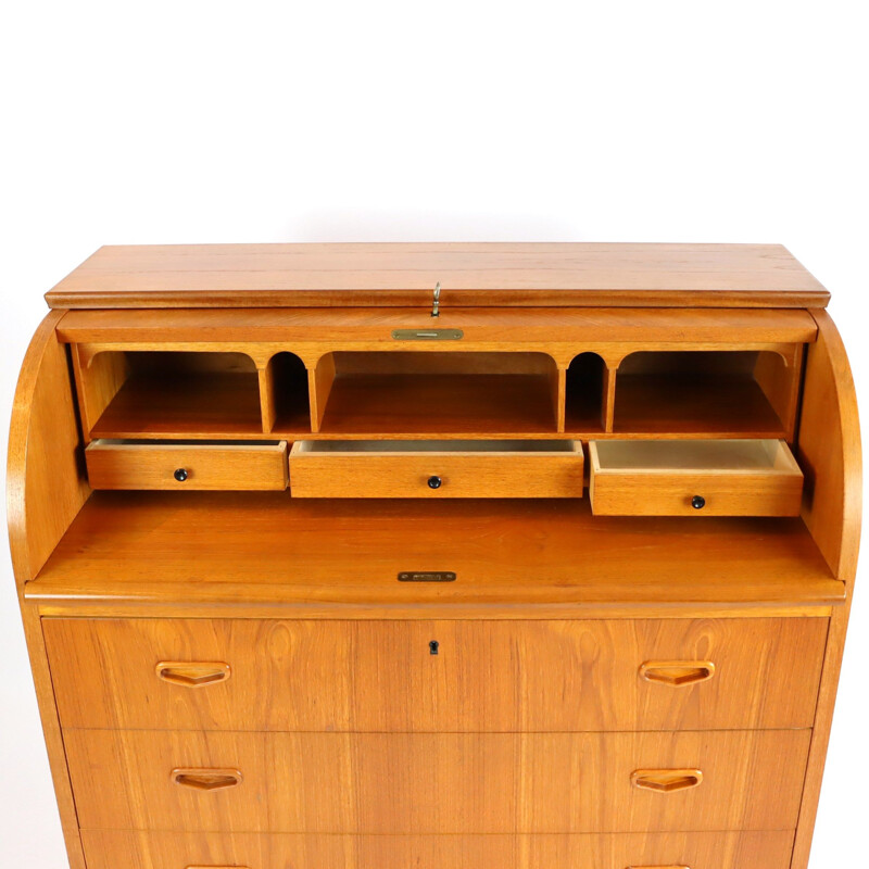 Vintage teak roller secretary, Egon Ostergaard 1960