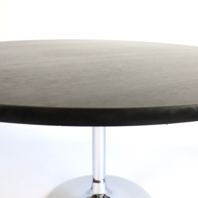 Vintage round table with chrome tulip leg 1970