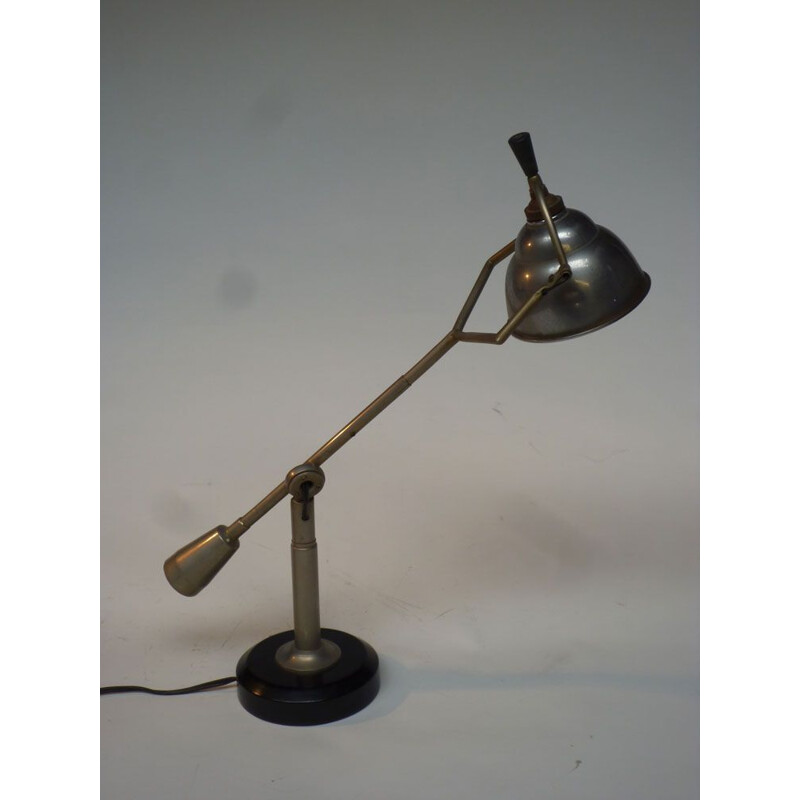 Lampe articulée vintage 1 bras articulé avec un balancier par Edouard Wilfried Buquet, 1920