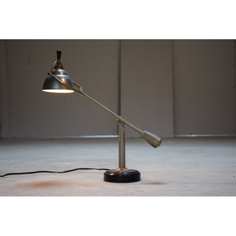 Vintage articulated lamp 1 arm with a pendulum by Edouard Wilfried Buquet, 1920