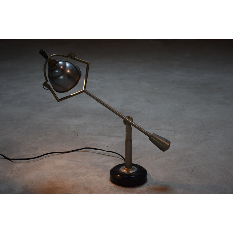 Lampe articulée vintage 1 bras articulé avec un balancier par Edouard Wilfried Buquet, 1920