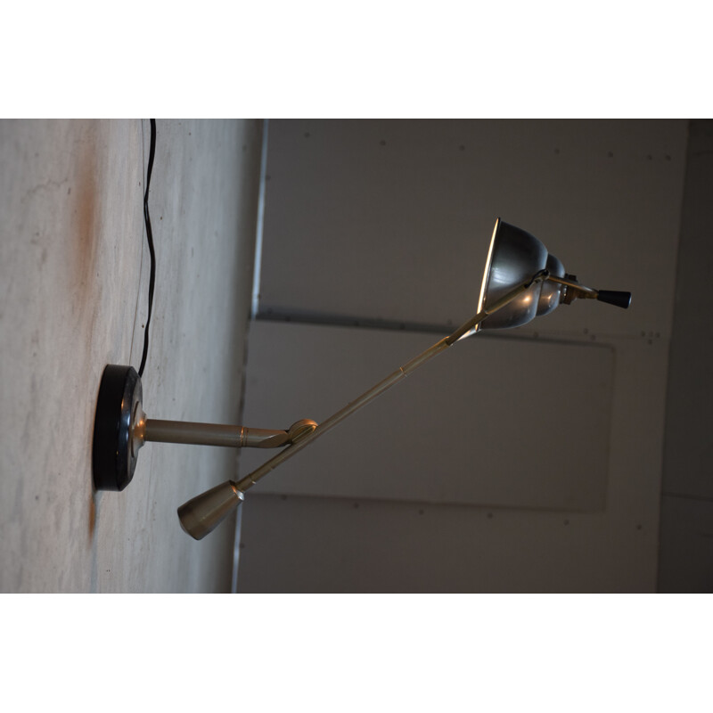 Vintage articulated lamp 1 arm with a pendulum by Edouard Wilfried Buquet, 1920