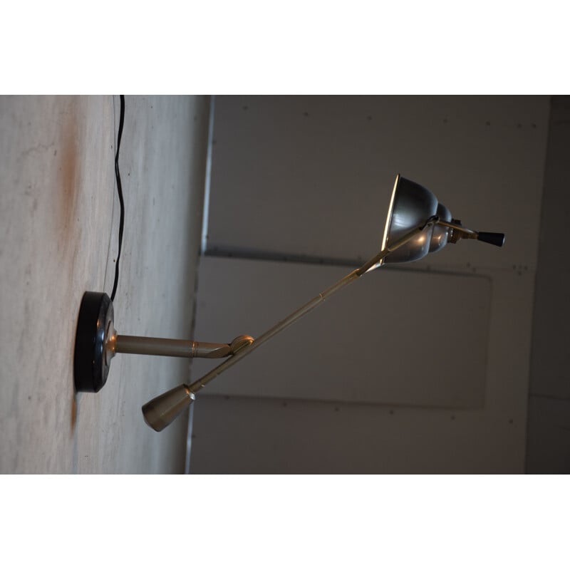 Vintage articulated lamp 1 arm with a pendulum by Edouard Wilfried Buquet, 1920