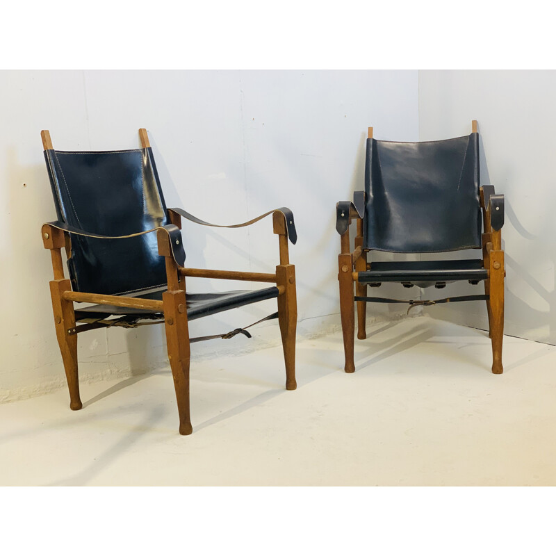 Pair of Kaare Klint Safari Vintage Chairs