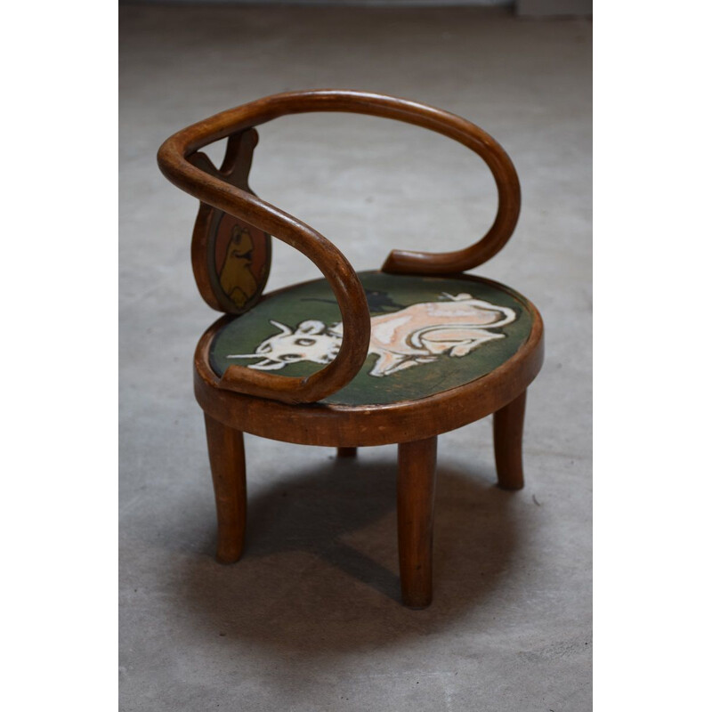 Fauteuil enfant vintage par Benjamin Rabier