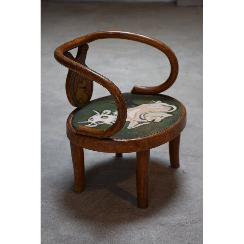 Vintage children's armchair by Benjamin Rabier