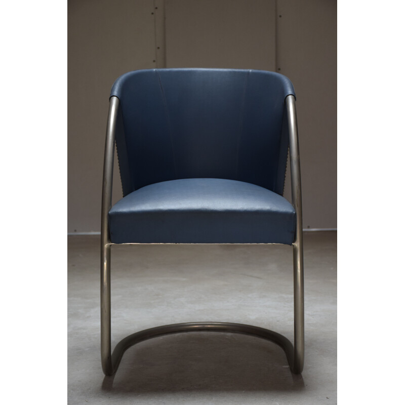 Vintage modernistische fauteuil van Jacques Adnet 1930