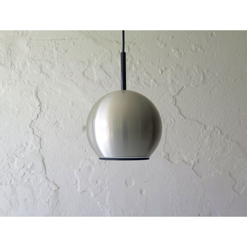 Vintage black plastic hanging lamp Aluminum 1970