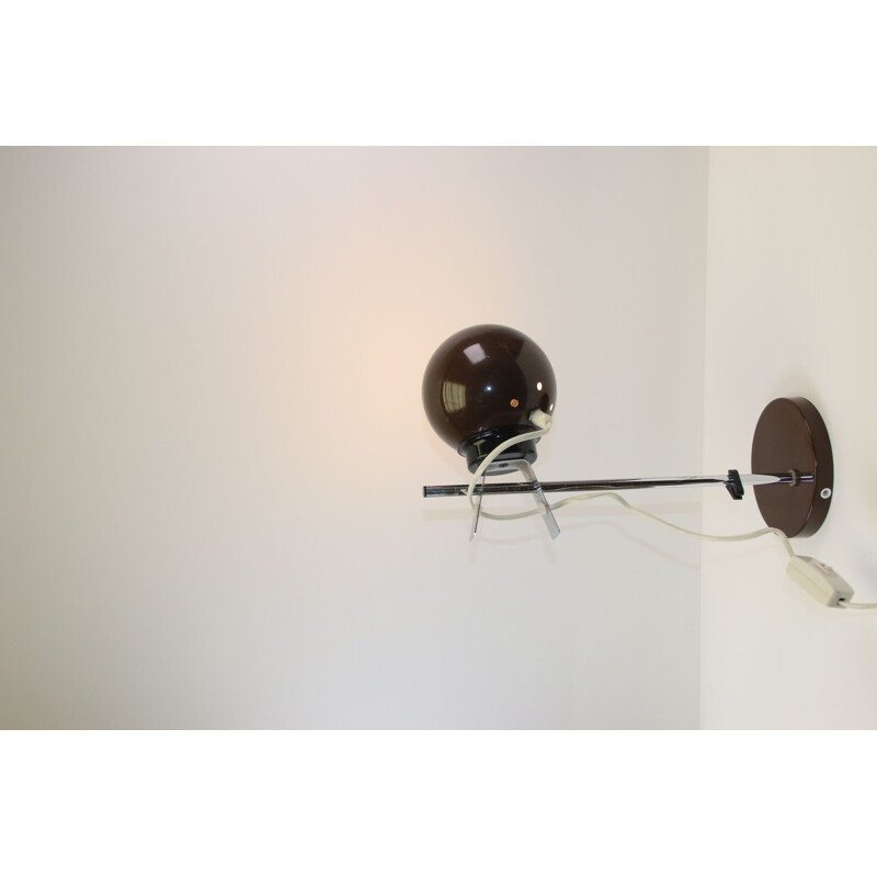 Lampe de bureau Vintage Brown Sphere Magnet par Hamalux 1960
