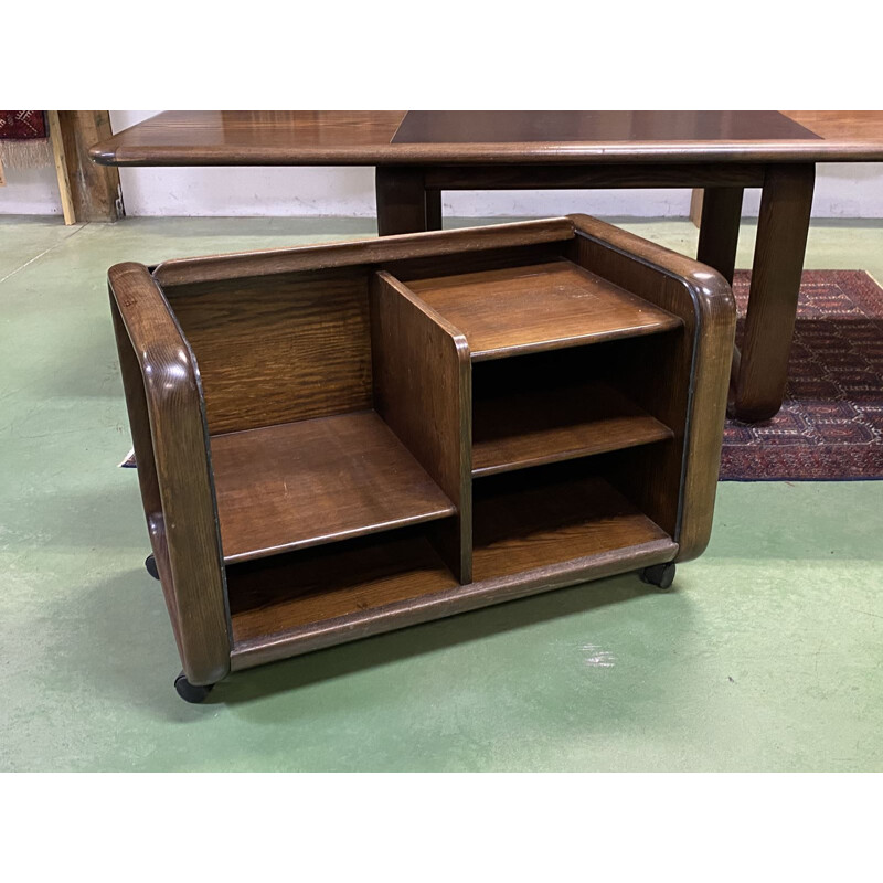 Vintage desk with mobile ash cabinet by Burkhard Vogtherr for Rosenthal, 1970