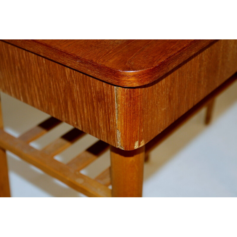 Pair of vintage teak and beech bedside tables, Sweden, 1960