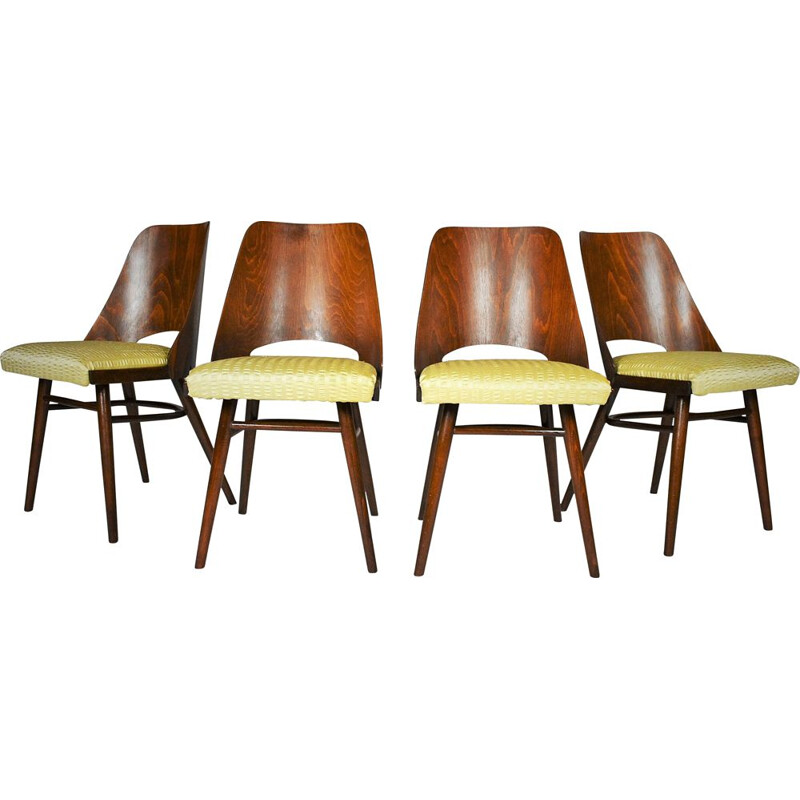 Set of 4 vintage Dining Chairs, Ton by Oswald Haerdtl Expo 58 1950s