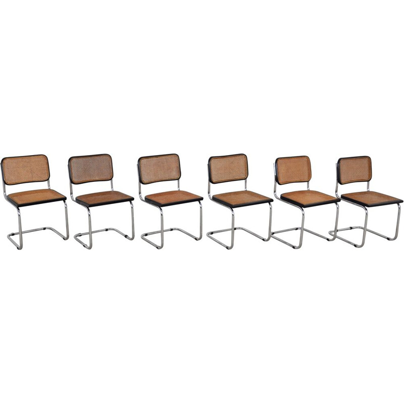 Set 6 vintage Dinning Style Chairs B32 By Marcel Breuer 1980s