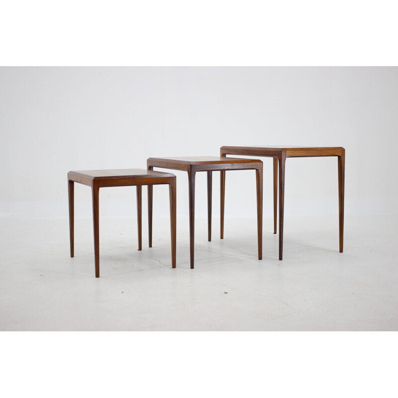 Vintage Nesting Tables for CFC Christensen of Silkeborg, Johannes Andersen Rosewood Denmark 1960s