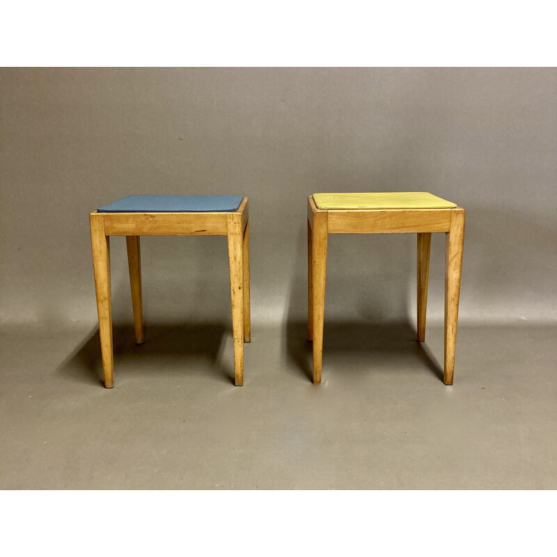 Duo of vintage stools 1960
