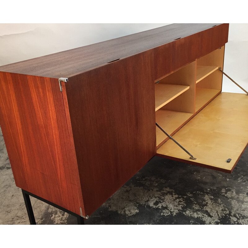 Bofinger sideboard in teak ansd steel, PHILIPPON & LECOQ - 1958