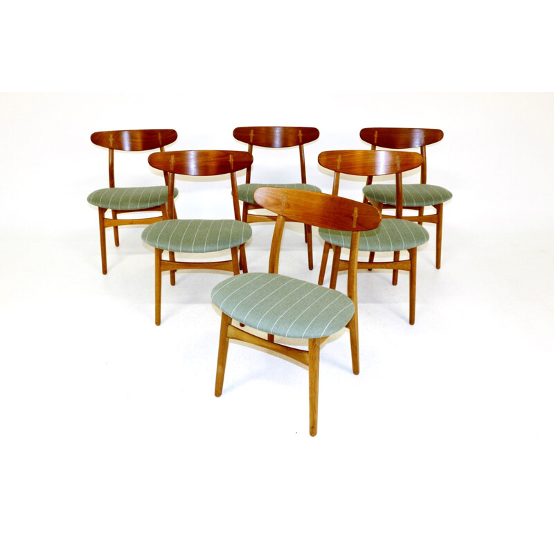 Set of 6 vintage chairs CH 30, Hans J Wegner, Denmark, 1960