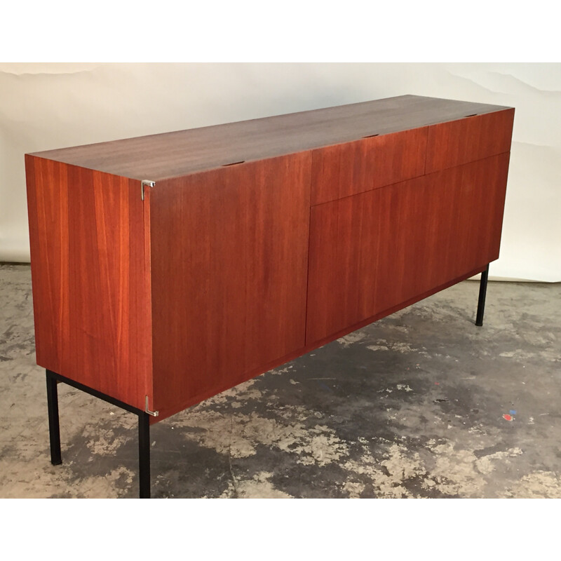 Bofinger sideboard in teak ansd steel, PHILIPPON & LECOQ - 1958