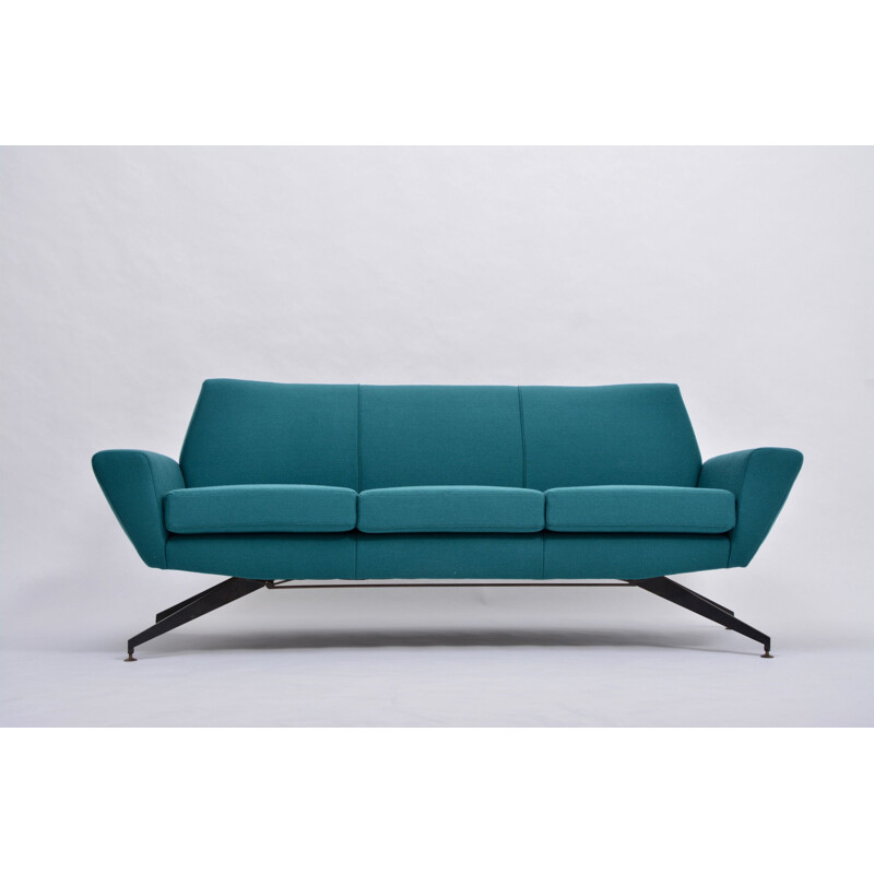Vintage  Modern sofa with Metal base by Lenz italian
