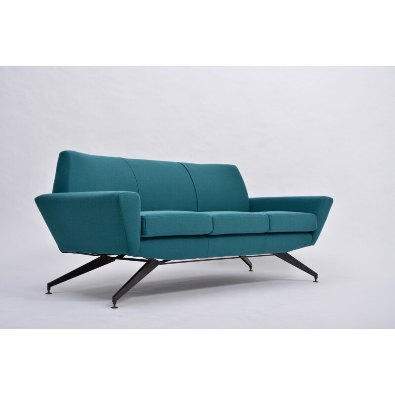 Vintage  Modern sofa with Metal base by Lenz italian