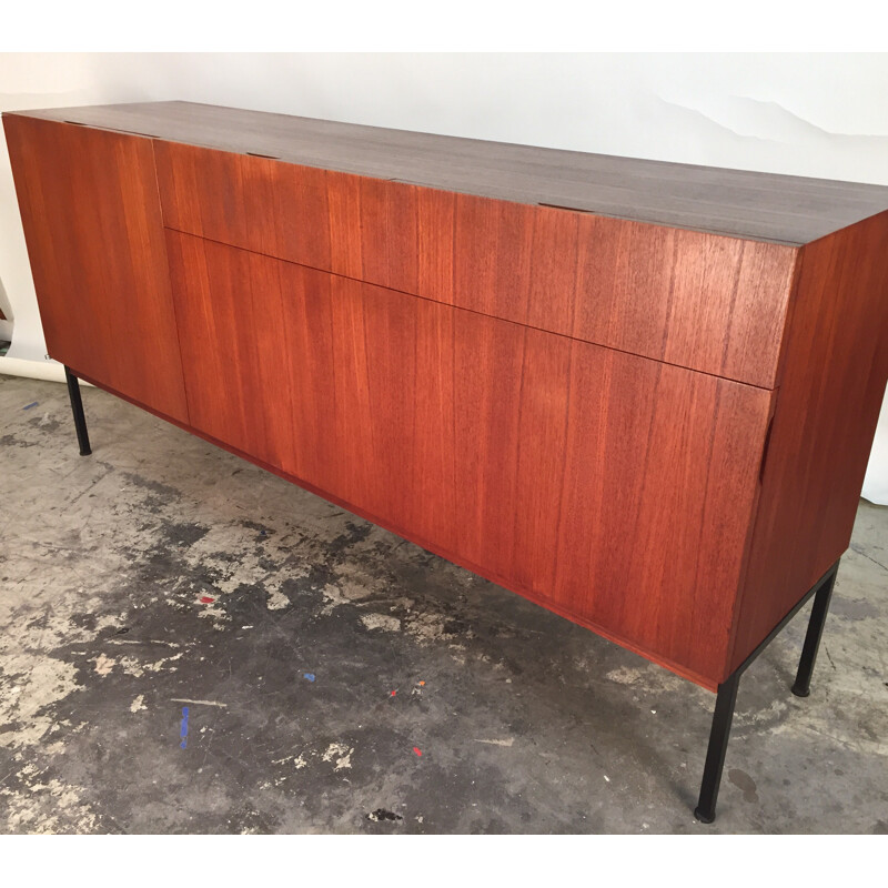 Bofinger sideboard in teak ansd steel, PHILIPPON & LECOQ - 1958