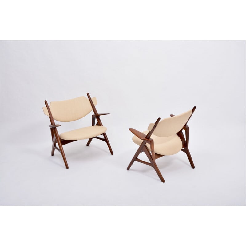 Coppia di sedie moderne vintage di Hans Wegner 1950