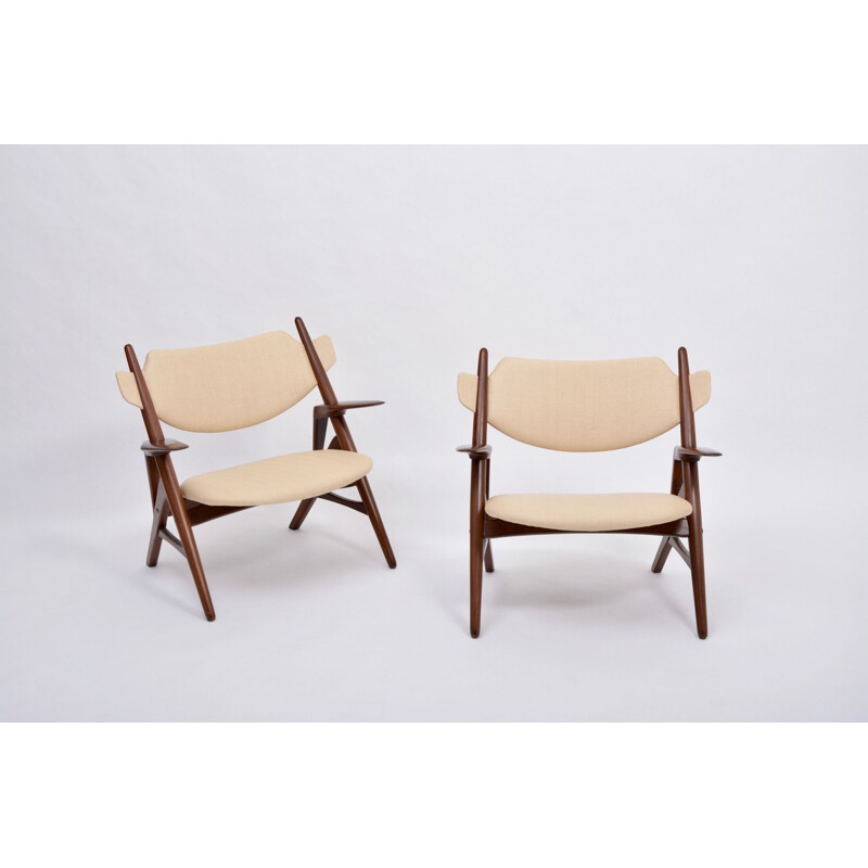 Par de cadeiras modernas vintage de Hans Wegner 1950