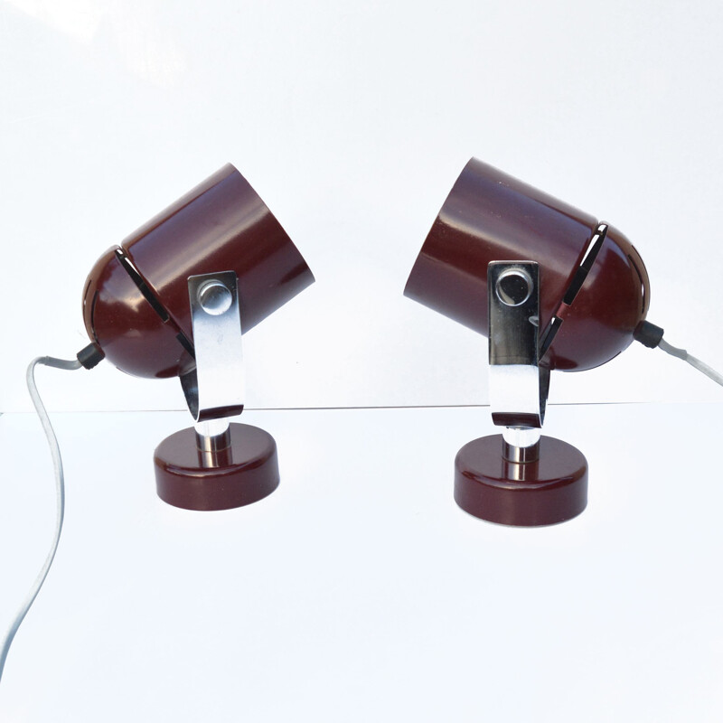 Pair of vintage futuristic lamps by S. Indra, Czechoslovakia, 1970s